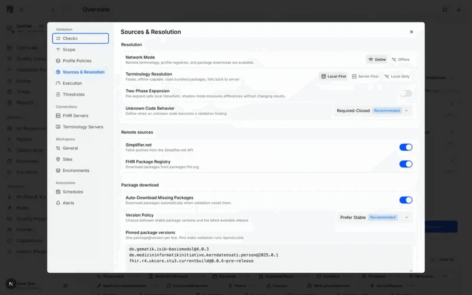 Records release-quality loop from pinned validation basis through validation, baseline comparison, investigation, remediation re-run, and preserved evidence.